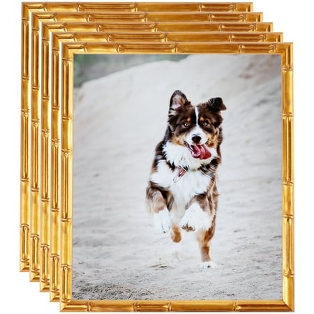 ArtToFrames 4  X 6  .75 Picture Frame  4x6 Inch Gold Wood Poster Frame (WOM-4875)  5 Pack