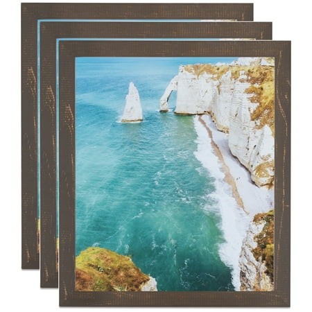 ArtToFrames 14  X 18  Oak Picture Frame  14x18 Inch Brown Wood Poster Frame (WOM-4742)  3 Pack