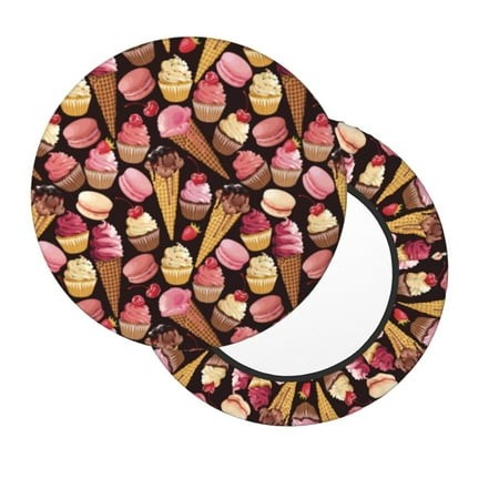 Lsque Ice Cream Cake Round Bar Chair Cushion Covers Velvet Fabric Premium Comfort Protects from Scratches and Stains for 14-17 Inch Chair- 12 Inch