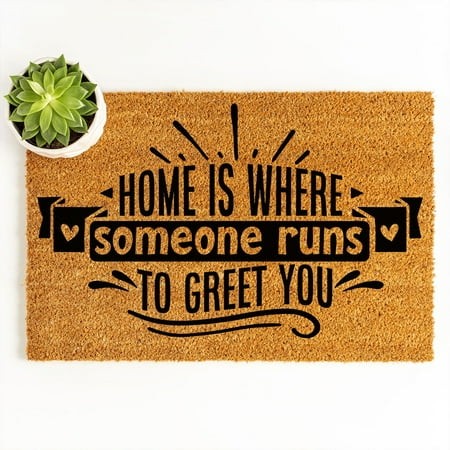 Doormat Home Is Where Someone Runs to Greet You Welcome Mat Engagemen (36  X 60 ) #5797