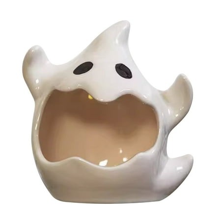 2026 New Ghost Candle Holder Halloween Decor Cute Ghost Shape Candlestick Ceramic Candle Holder Pumpkin Lantern for Home Table Halloween Centerpiece P