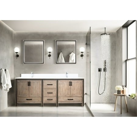 80 in. W X 22 D Rustic Double Bath Vanity with Cultured Marble Counter - Solid Wood Frame  Soft Close Function  Scratch and Stain Top  Abundant Storag