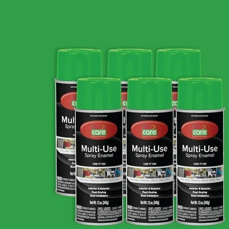 Color Care Multi-Surface Enamel Spray Paint and Rust Inhibitor  Light Green  12 Fl Oz  6-Pack