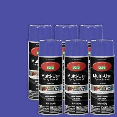 Color Care Multi-Surface Enamel Spray Paint and Rust Inhibitor  Purple  12 Fl Oz  6-Pack