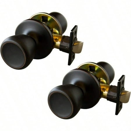 Design House Terrace Interior Door Knobs Universal Passage Door Handle Round Closet Door Knobs for Home Impment Oil Rubbed Bronze Dummy Door Knob 7287