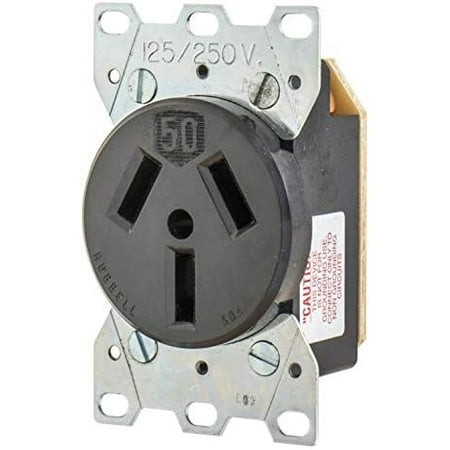 9306 Industrial Grade Straight Blade Receptacle  3-Pole  3-Wire  Nema 10-50R  50 Amp  125/250V AC  Black$$Tools & Hardware Other