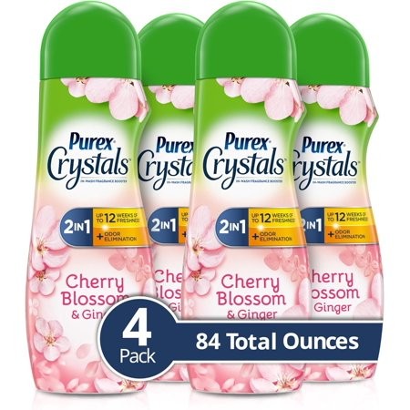 Crystals in-wash Fragrance and Scent Booster  Cherry Blossom & Ginger  21 Ounce (Pack of 4)