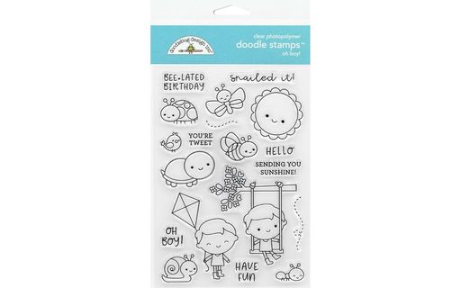 Doodlebug 6331 Spring Clear Stamp Oh Boy