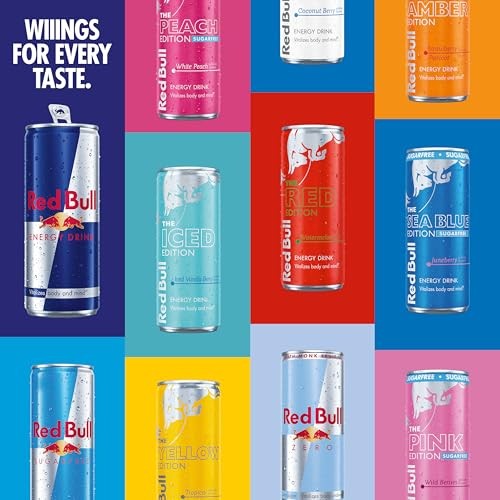 Red Bull Energy Drink SugarFree Variety Pack, Zero, Peach, Iced Vanilla Berry, with 80mg Caffeine, Taurine & B Vitamins, 8.4 Fl. Oz, Pack of 12 Can thumbnail