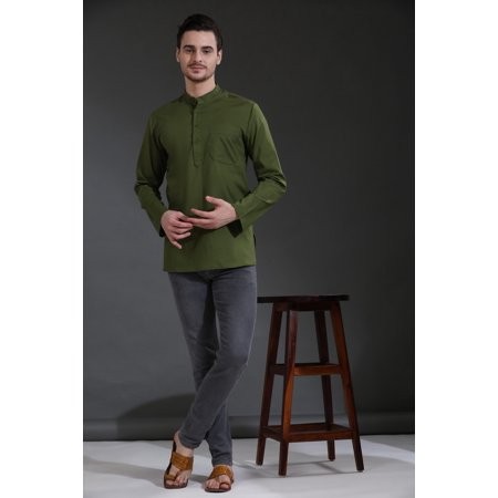 skavij men s cotton long sleeve casual henley shirt band collar summer beach hippie t-shirt vacation tops with pocket (medium olive green)