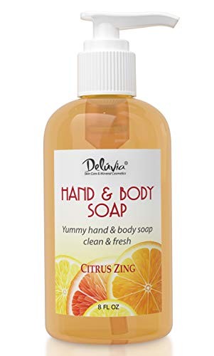 DELÚVIA Deluvia Hand Soap and Body Wash with Organic Aloe, Vitamin E, Organic Rosemary Extract and Citrus Essential Oils - Citrus Zing Essence Hand a