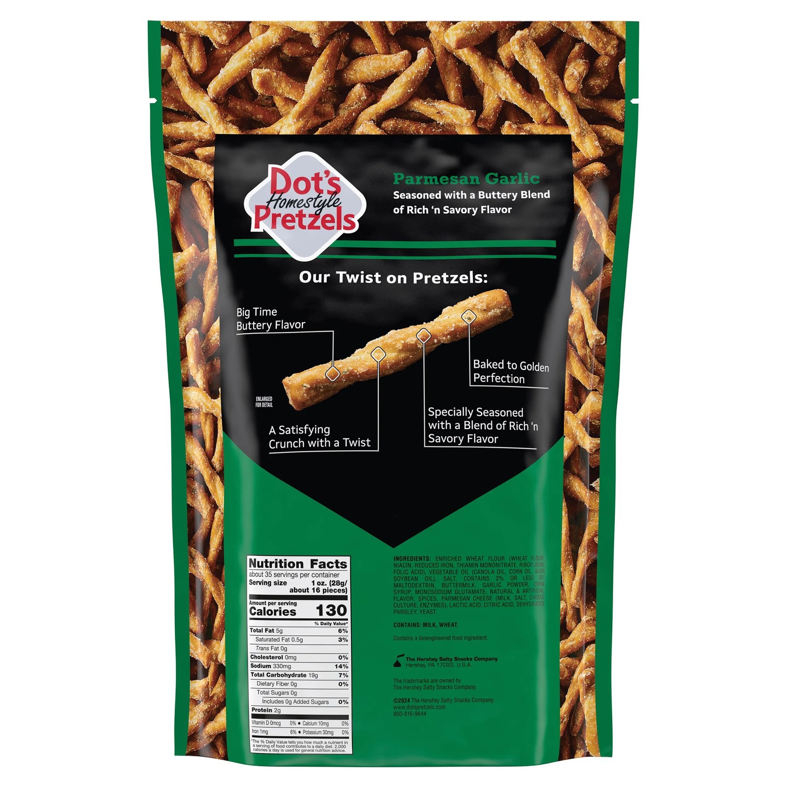 Dot's Homestyle Pretzels, Parmesan Garlic, Seasoned Pretzel Twists, 35 Oz thumbnail