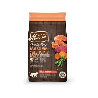 Merrick Premium Grain Free Dry Adult Dog Food  Wholesome and Natural Kibble with Real Salmon and Sweet Potato  10.0 Lb. Bag