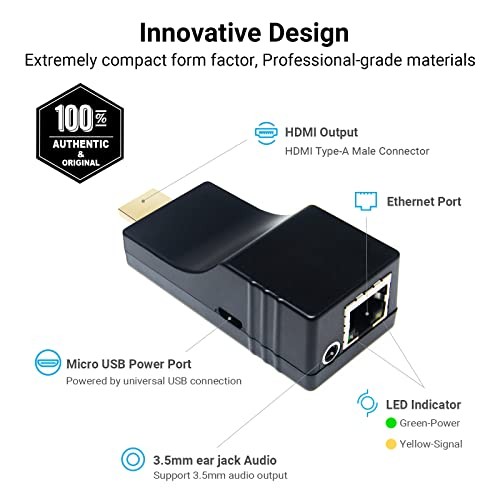 DDMALL HDMI Video Decoder 4K, H.265 H.264 SRT Decoder for Decoding IP Stream, 2160p60 Input Output, Low Latency, Model HDD-20 thumbnail