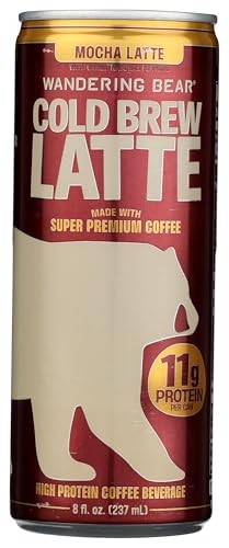 High-Protein Cold Brew Latte – Mocha | 11g Protein, Low Sugar, 100 Calories | Ready-to-Drink 8 Oz Can | Made with Organic Coffee | Mocha Protein Cof
