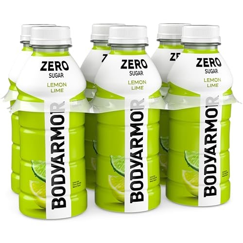 BODYARMOR ZERO Sugar Lemon Lime Electrolyte Drink, Natural Flavors, 16 Fl Oz Bottles (6 Pack), B Vitamins & Antioxidants Sugar Free Hydration