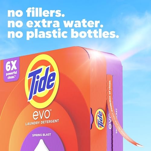 Tide Evo Laundry Detergent Tiles  100% Concentrated  6X Cleaning Power  Spring Blast Scent  42 Count thumbnail