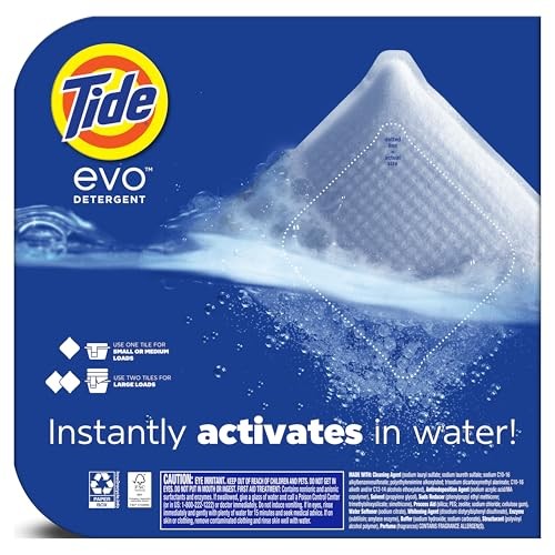 Tide Evo Laundry Detergent Tiles  100% Concentrated  6X Cleaning Power  Spring Blast Scent  42 Count thumbnail
