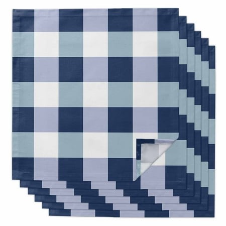 Boanket Navy Blue Plaid Cloth Napkins Set of 6  Holiday Napkins for Baby Shower  Spring Farmhouse Buffalo Checkered Washable Reusable Dinner Napkins f