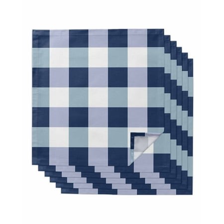 NqOlkjepod Navy Blue Plaid Cloth Napkins Set of 6 Reusable Dinner Napkins  Spring Farmhouse Buffalo Checkered Cocktail Napkin Washable Table Napkins f