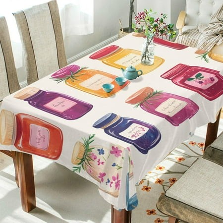 Yayeee Tablecloths 60  X 108  Rectangle Wrinkle Resistant Party Table Cover  Colorful Jam
