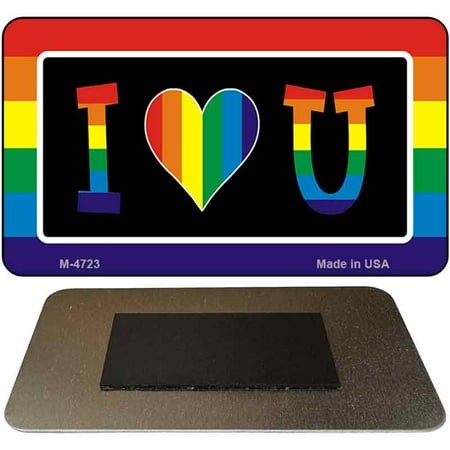 I Love U Novelty Metal Magnet M-4723 3.5  X 2  Magnet (M)
