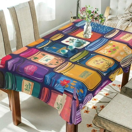 Yayeee Tablecloths 60  X 108  Rectangle Wrinkle Resistant Party Table Cover  Blue Jam