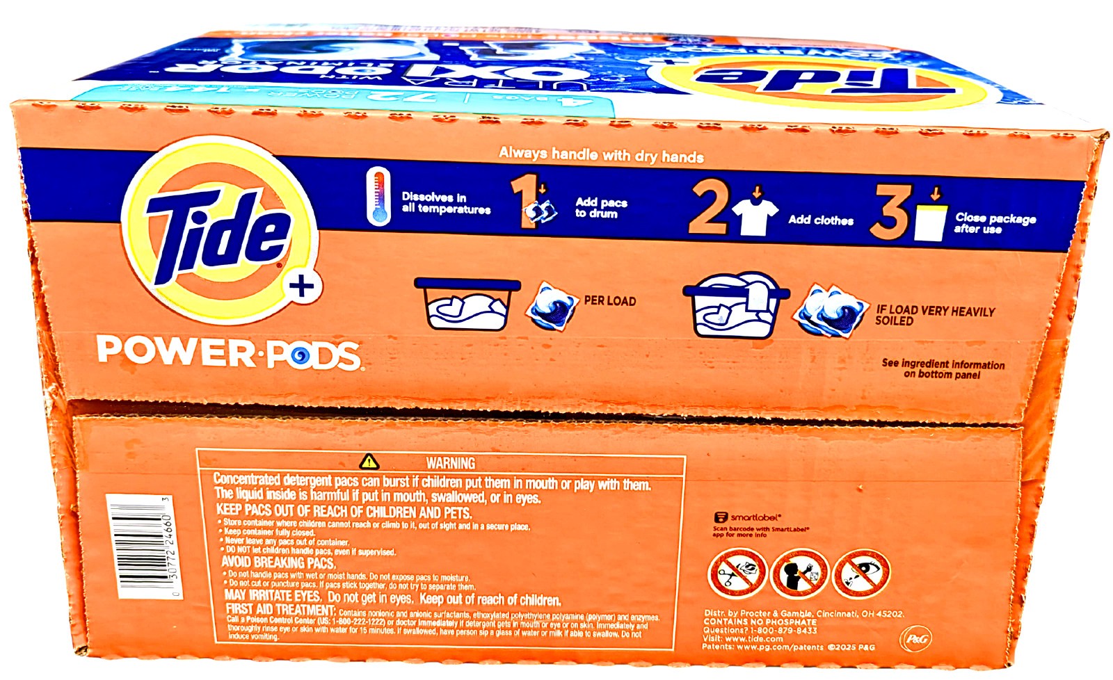 Tide Power Pods Plus Ultra Oxi Odor Eliminator Laundry Detergent  72 Power Pods (4 Bags)  HE Compatible thumbnail