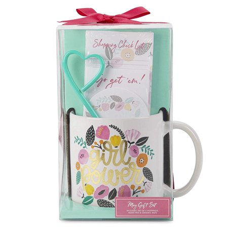 Charming Charlie Mug and Stationery Gift Set - 3 Assorted Notepads, Heart-Shaped Pen, Ceramic Cup - Pack of 5