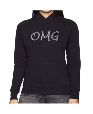 La Pop Art Women's Word Art Hooded Sweatshirt -Omg