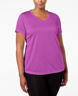 Ideology Plus Size Rapidry V-Neck Performance T-Shirt, Created for Macy's - Watermelon Pop
