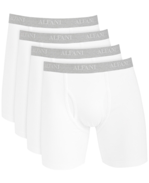 Alfani Men's Underwear White Size Large L 4 Pack Stretch Boxer Briefs 7012-0255-P - L