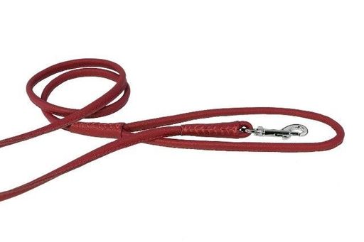 Dogline L2043-3 48 L X 0.5 W in. Round Leather Leash Red