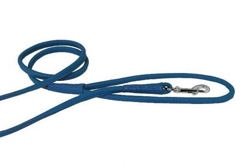 Dogline L2063-21 72 L X 0.5 W in. Round Leather Leash Royal Blue