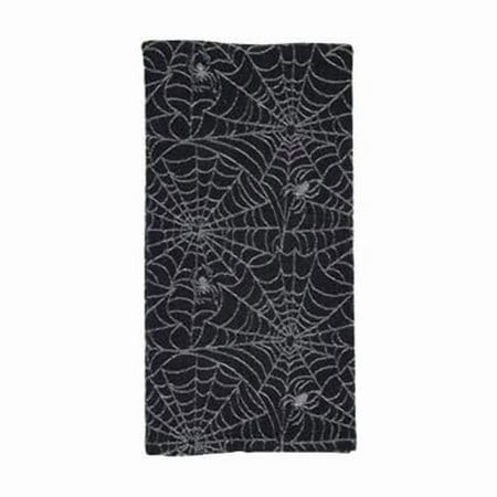 3943.BK2028B 28 X 20 in. Recycled Jacquard Spider Web Kitchen Towel, Black - Set of 4
