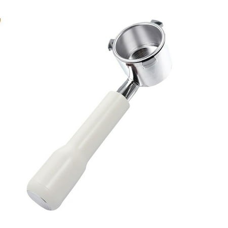 9335 Style Bottomless Handle for Espresso Machine Stainless Steel Head White (alloy)