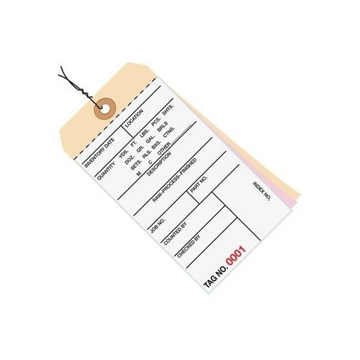 Inventory Tags, 3 Part Carbonless #8, Pre-Wired, (5500-5999), 6 1/4