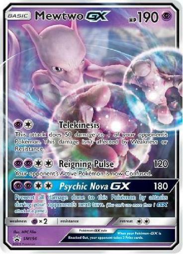 2x Mewtwo GX - SM196 - Oversize Promo NM Pokemon Oversized Cards