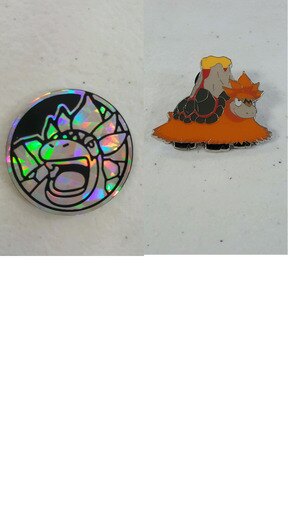 PIN + COIN COMBO- Mega M Camerupt Pokemon Promo Counter -NM -NEW- Flip XY198 Box