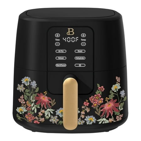 Beautiful 6 Qt Air Fryer with TurboCrisp Technology  EverGood Ceramic Nonstick Coating  Wildflower Black Sesame by Drew Barrymore