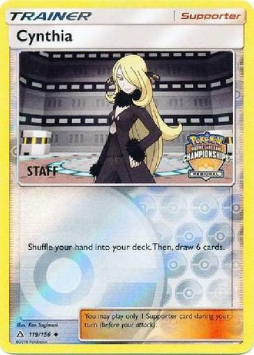 Cynthia - 119/156 - Staff 2018 Regional Championship Promo NM Promo Pokemon