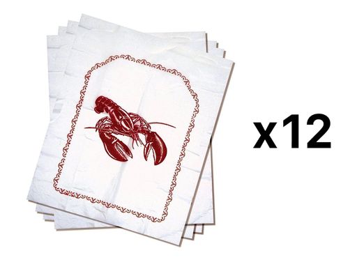 Norpro Lobster Disposable Bibs Crab Seafood Clambake Set of 4 Plastic (12-Pack)