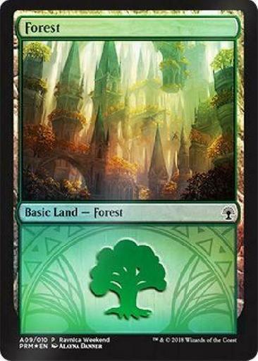 Forest A09/010 - Foil Ravnica Weekend NM MTG Promo Magic