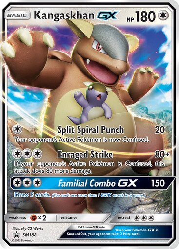 Pokemon Kangaskhan GX SM188 Black Star Promo Card (Jumbo/Oversized Size) NM