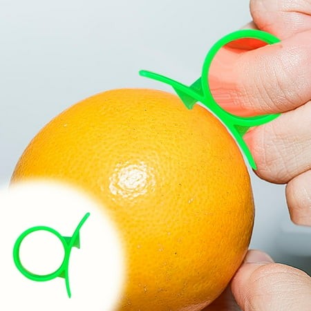 Giunmcul Ergonomic Orange Peeler with Built-in Eye Remover Compact Citrus Peeler Plastic Handle Sharp Tooth for Oranges Grapefruit and Mandarins Dishw