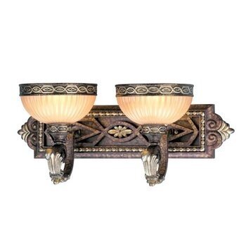 LIVEX LIGHTING 8532-64 Seville 2 Light Palacial Bronze with Gilded Accents Bath