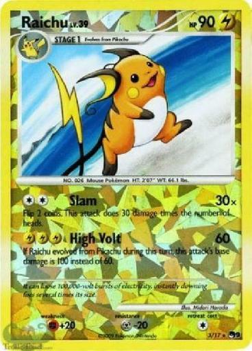 Raichu - 3/17 - Reverse Holo NM Promo Pokemon Promo