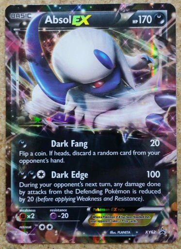 Pokemon XY Absol XY62 EX Holo Normal/Regular Size Promo Card