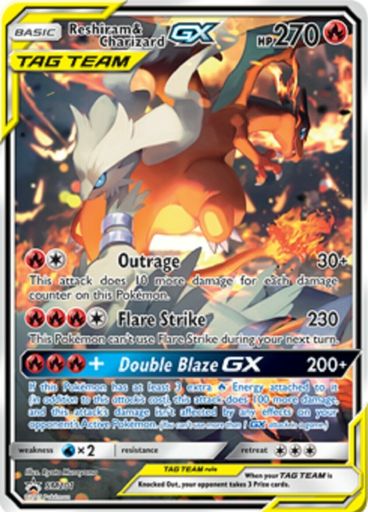 Reshiram & Charizard GX SM201 Promo Holo FULL ART Pokemon Normal Regular Size