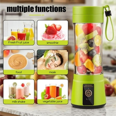 12.85 Oz Rechargeable Portable Mixing Cup  2000mAH Electric USB Juice Blender Mini Mixer  Suitable for Shakes and Smoothies  Juice  380ml  Six Blades 